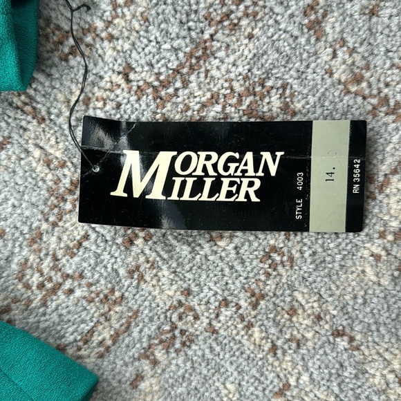 Vintage Morgan Miller Wool Blazer Skirt Suit Set Green 14 - Picture 7 of 13